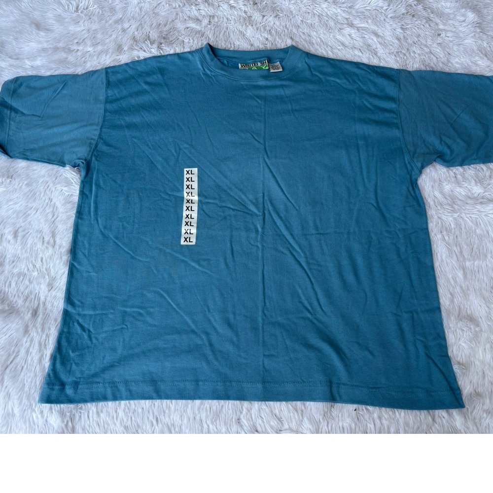 Boxy Mens XL Teal Blue 100% Cotton Short Sleeve T-Shirt Vintage Blank